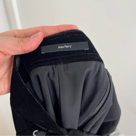 Alex Perry Nixon high-rise velvet hot shorts. Black High-Waisted. Size 6 (S/M)